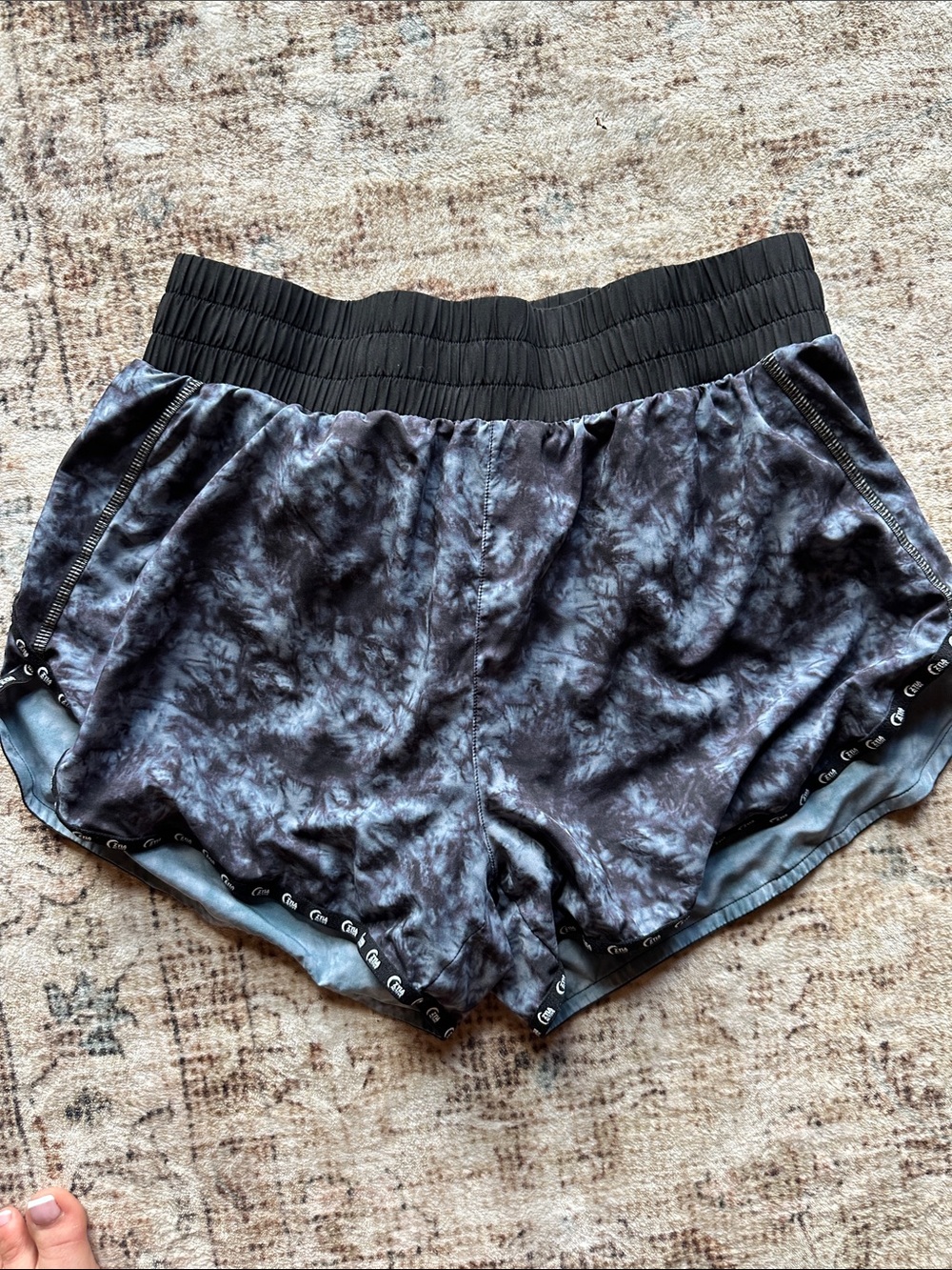 ZYIA Black Tie-Dye Athletic Shorts